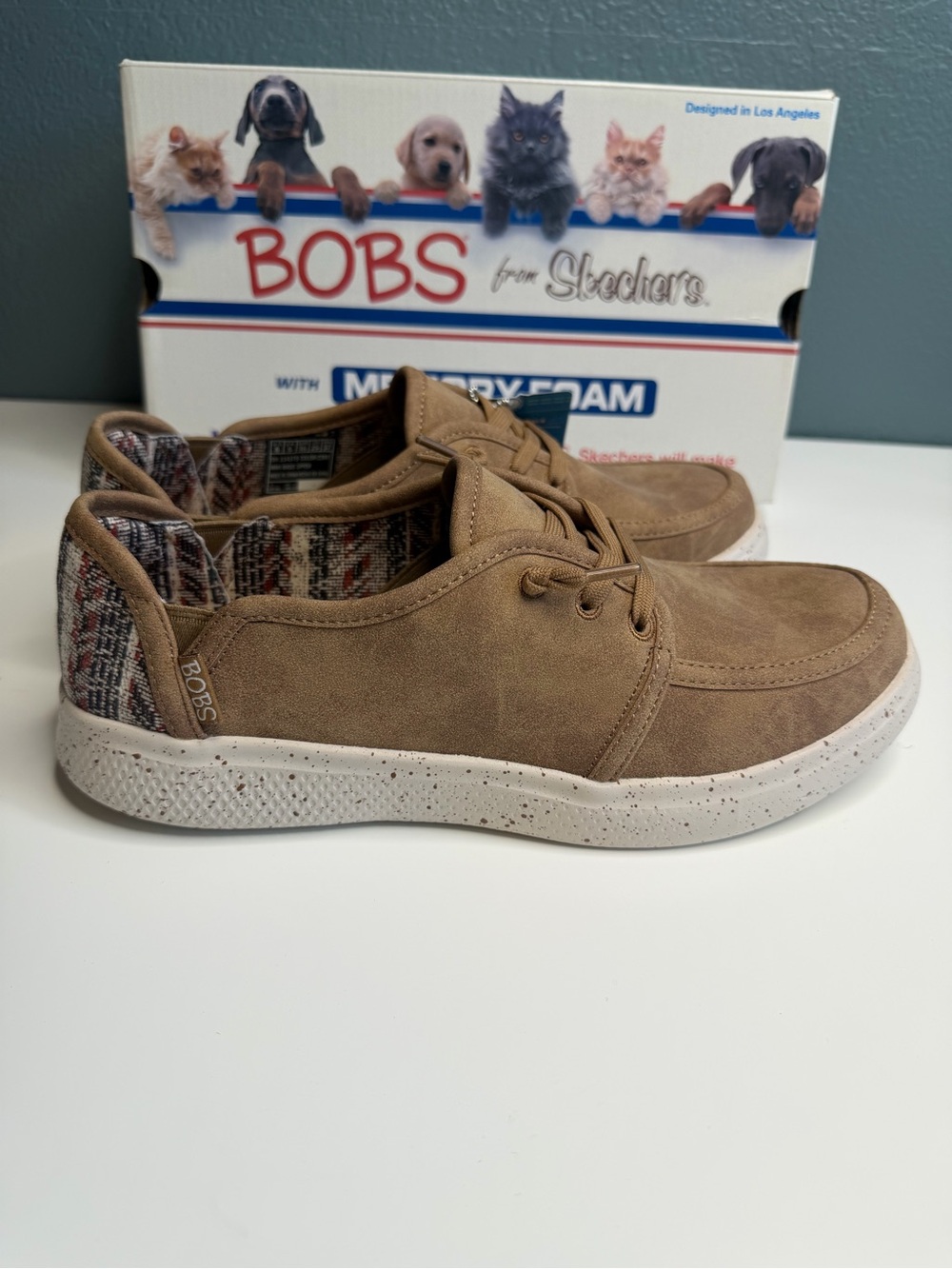 BOBS from Skechers Women's Tan Casual Lace-Up Shoes